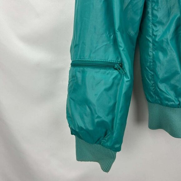VTG Izod Lacoste Men's S Turquoise Full Zip Hooded Windbreaker Alligator Jacket - Picture 12 of 12